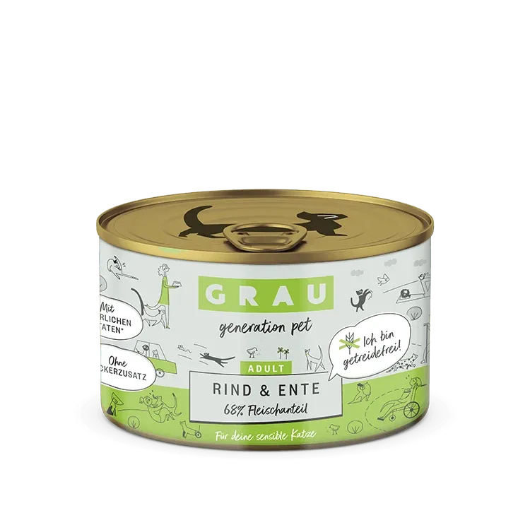 Grau Katze Rind & Ente