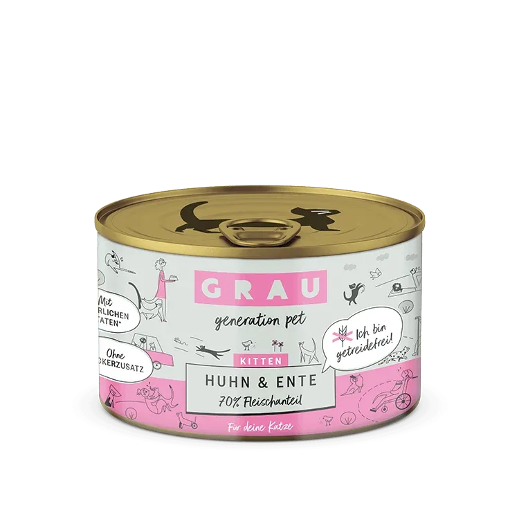 Grau Kitten Huhn & Ente