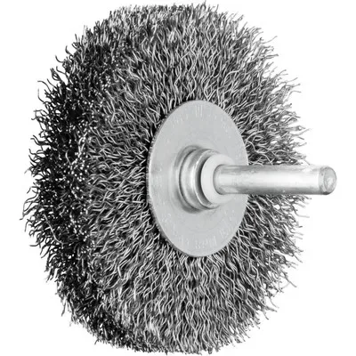 Gummistriegel PFERD - POS Rundbürste ungezopft RBU Ø70x15 mm Schaft-Ø6 mm Stahl-Draht-Ø0,30 - HaustierPro