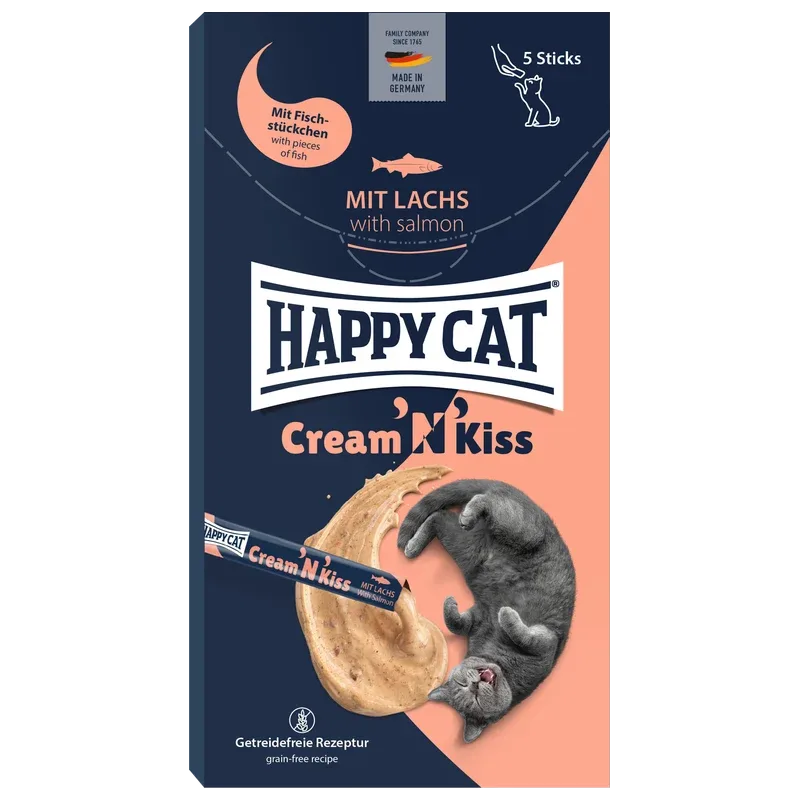 Happy Cat Cream 'N' Kiss Snack mit Lachs 80 g
