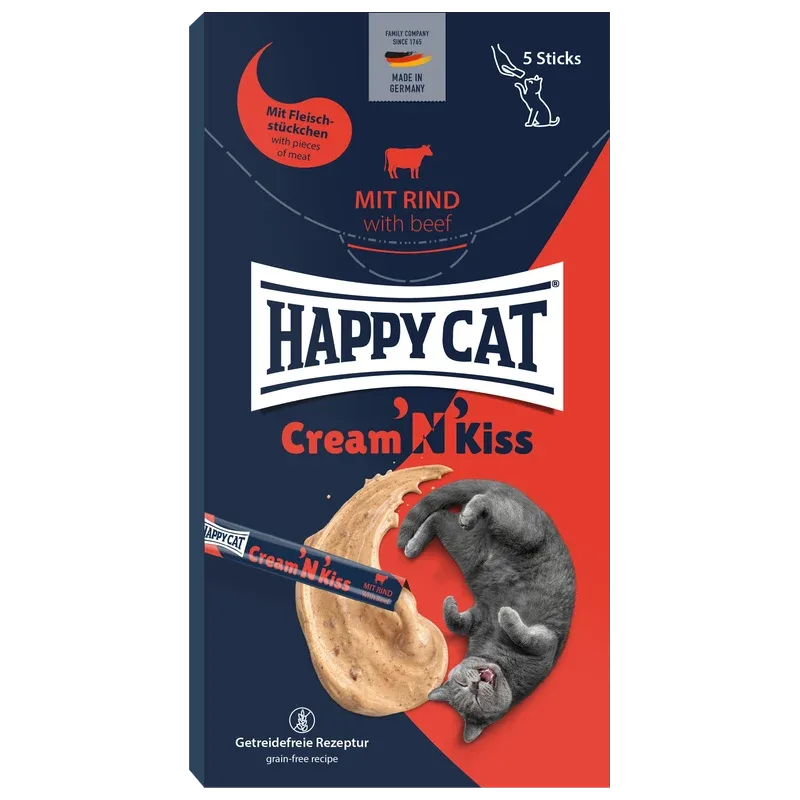 Happy Cat Cream 'N' Kiss Snack mit Rind 80 g