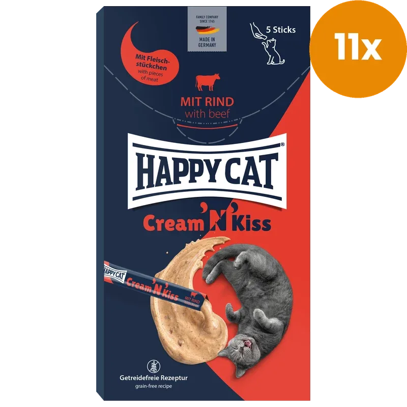 Happy Cat Cream 'N' Kiss Snack mit Rind 80 g - Image 2