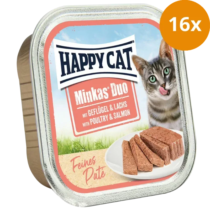Happy Cat Minkas Schale Duo Geflügel & Lachs Paté 100 g - Image 2