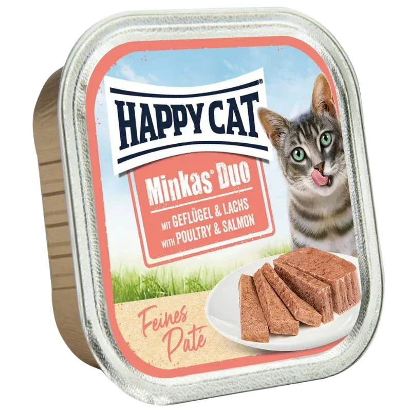 Happy Cat Minkas Schale Duo Geflügel & Lachs Paté 100 g