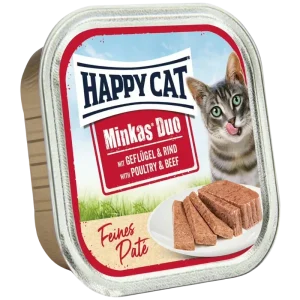 Happy Cat Minkas Schale Duo Geflügel & Rind Paté 100 g