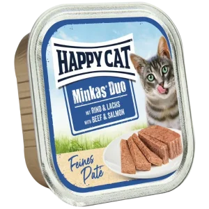 Happy Cat Minkas Schale Duo Rind & Lachs Paté 100 g