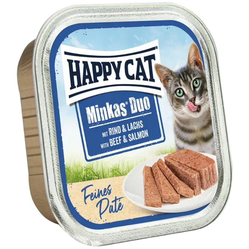 Happy Cat Minkas Schale Duo Rind & Lachs Paté 100 g