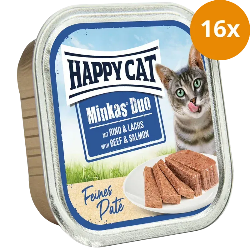 Happy Cat Minkas Schale Duo Rind & Lachs Paté 100 g - Image 2