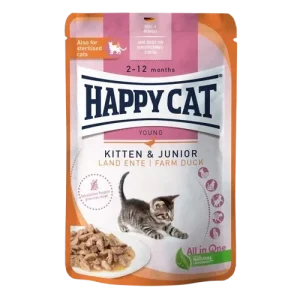 Happy Cat PB Young Meat in Sauce Kitten & Junior Land Ente 85 g