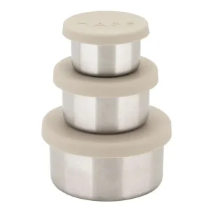 HAPS Nordic Metall Trio Madbeholdere - Oyster Grey - HaustierPro