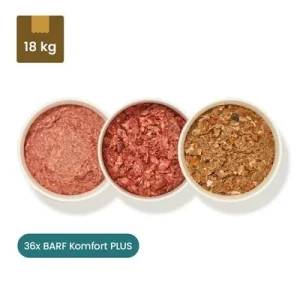 Haustierkost BARF Komfort PLUS Menü - Rind, Huhn & Lachs - Hunde Barffutter 18 kg