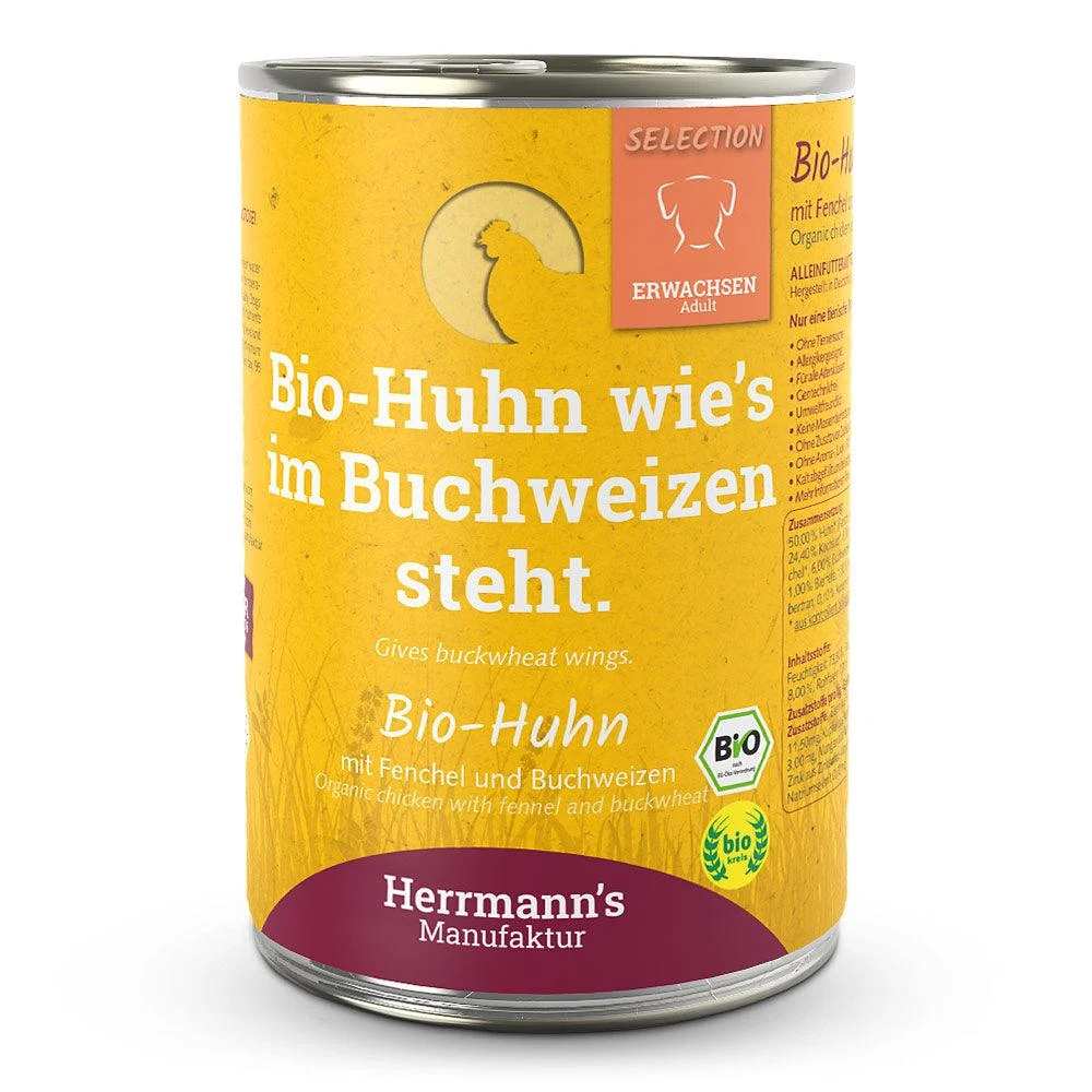 Herrmanns Hund Erwachsen Bio-Huhn, Fenchel, Zucchini, Buchweizen - Image 2