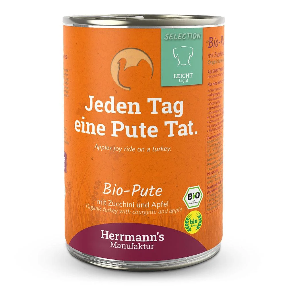 Herrmanns Hund Leicht Bio-Pute, Apfel, Salat, Topinambur, Zucchini, Sellerie, Leinöl - Image 2