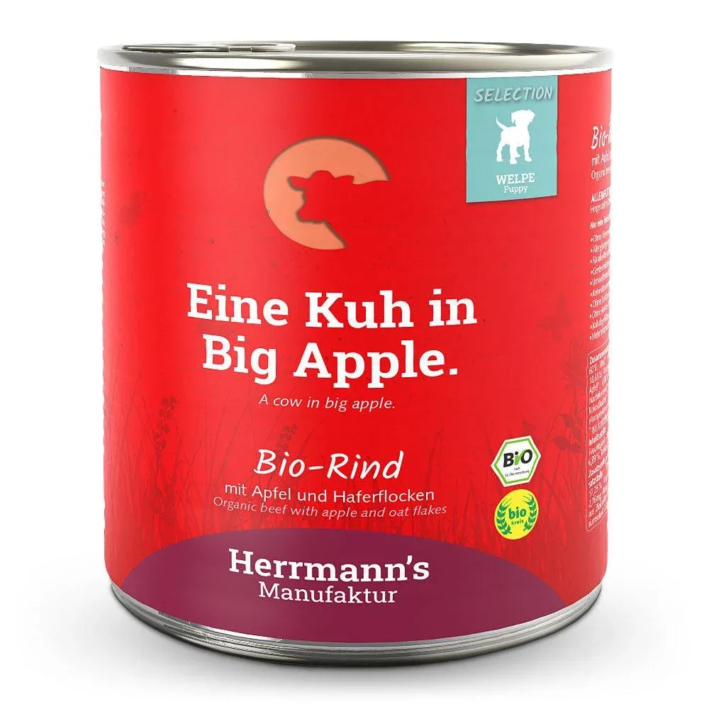 Herrmanns Hund Welpe Bio Rind mit Apfel und Haferflocken - Image 2