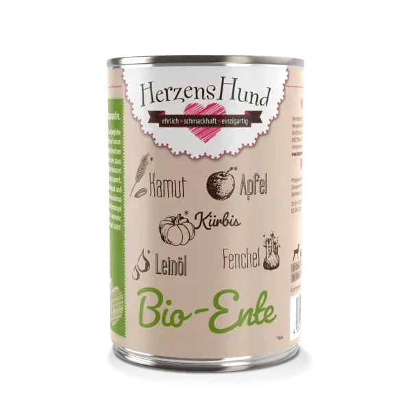 HerzensHund Bio Ente mit Bio Gemüse