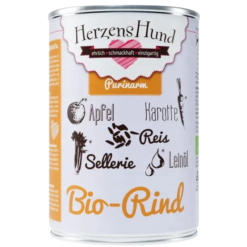 Herzenshund Bio-Rind mit Bio-Apfel 400g