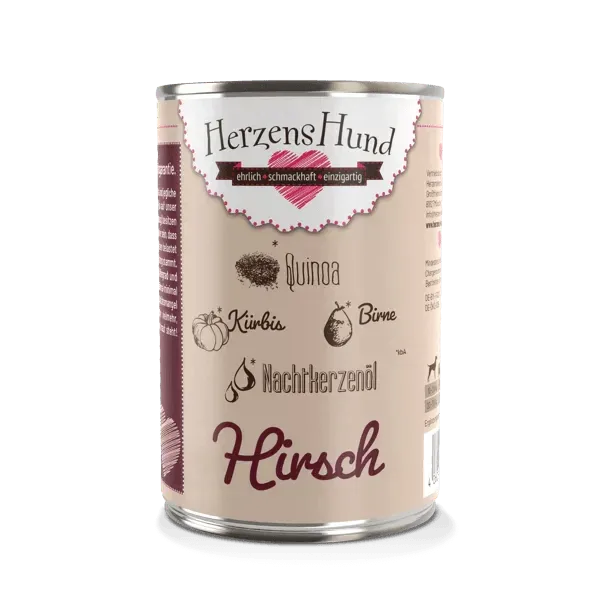 HerzensHund Hirsch mit Bio Gemüse - glutenfrei