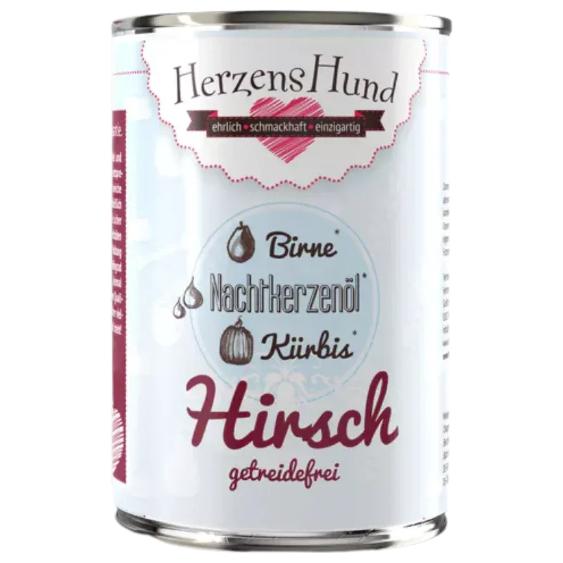 Herzenshund Hirsch mit Bio-Kürbis 400 g