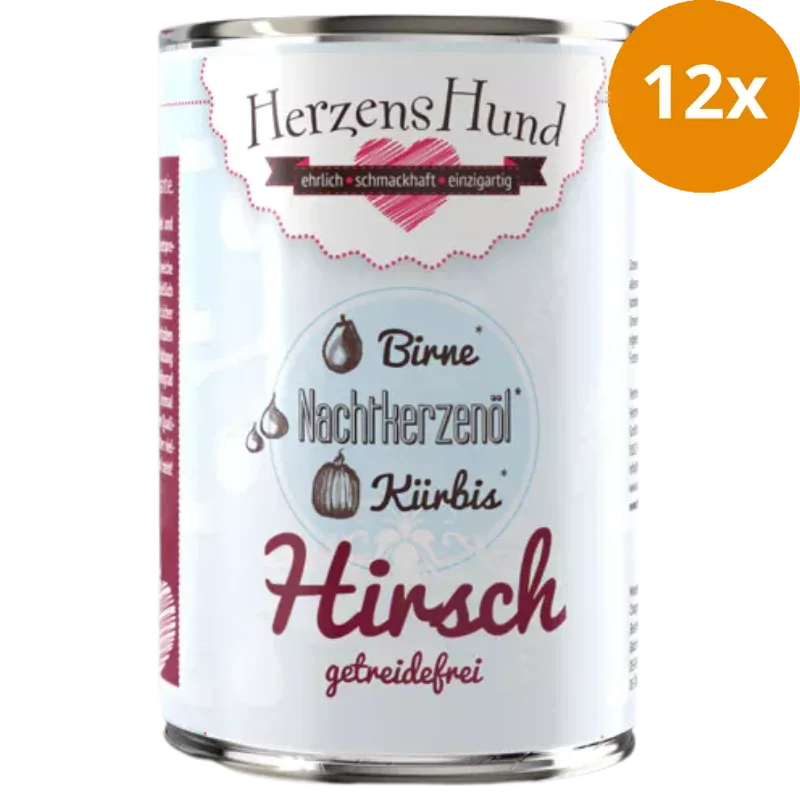 Herzenshund Hirsch mit Bio-Kürbis 400 g - Image 2