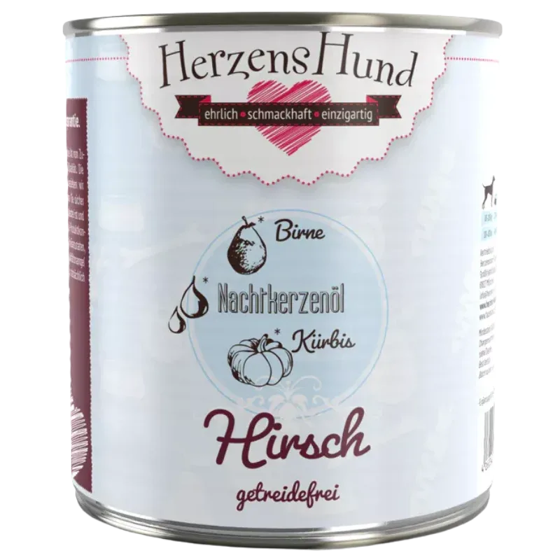 Herzenshund Hirsch mit Kürbis getreidefrei 800 g