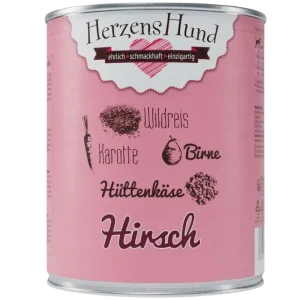 Herzenshund Hirsch mit Wildreis, Karotte, Birne, Hüttenkäse, Leinöl 800 g