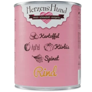 Herzenshund Rind mit Kartoffel, Kürbis, Apfel, Spinat, Leinöl 800 g