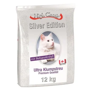 High Classic Katzenstreu Silver Edition mit Babypuderduft
