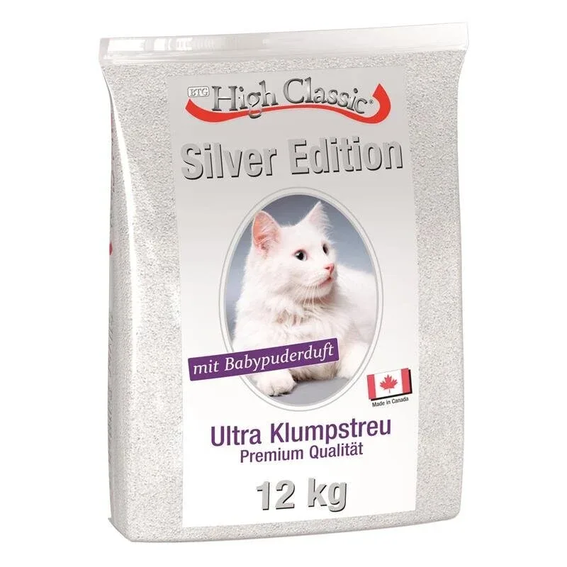 High Classic Katzenstreu Silver Edition mit Babypuderduft