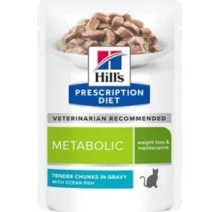 Hill's Prescription Diet Feline Metabolic Ragout mit Meeresfisch 12 x 85g Nassfutter Katze