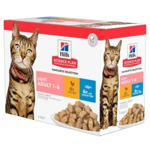 Hill's Science Plan Adult Light Mix: Huhn- und Meeresfisch (12 x 85 g)