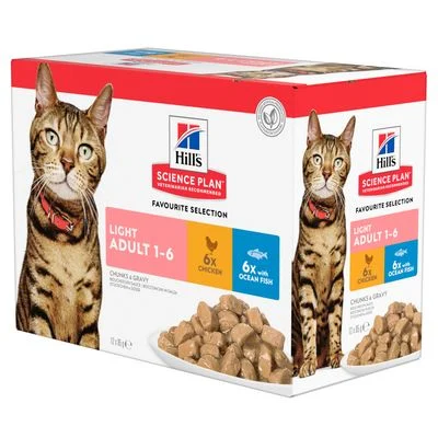 Hill's Science Plan Adult Light Mix: Huhn- und Meeresfisch (12 x 85 g)