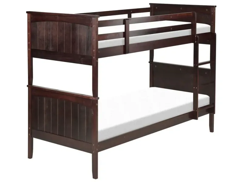 Hochbett Kiefernholz ALBON 90 x 200 cm Dunkelbraun - HaustierPro