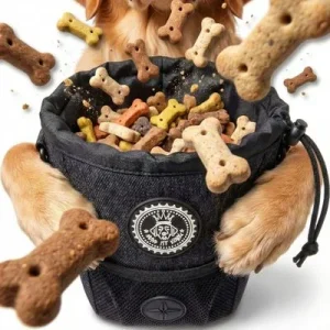 HUND IST KÖNIG kompakter Snackbeutel für Hunde, mit Gürtelclip & Hüftgurt 1 Stück