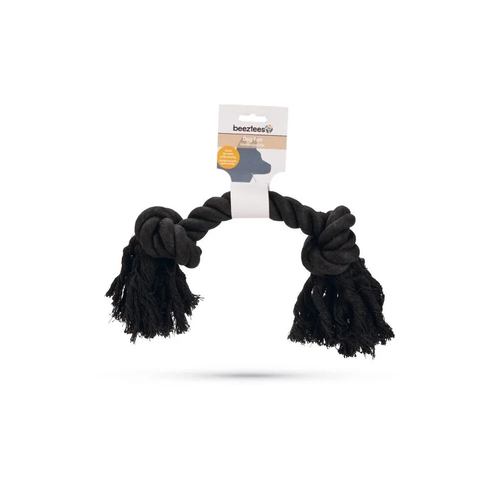 Hunde Spieltau mit 2 Knoten Schwarz - Image 2