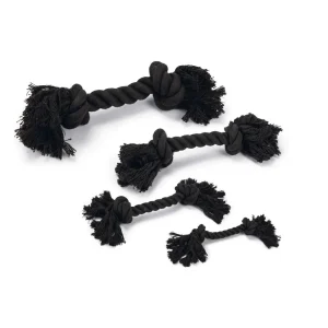 Hunde Spieltau mit 2 Knoten Schwarz