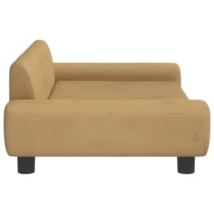 Hundebett Braun 100x54x33 cm Samt für empfindliche Haut - HaustierPro