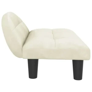 Hundebett Creme 70x52x30 cm Samt mit abnehmbarem Bezug - HaustierPro