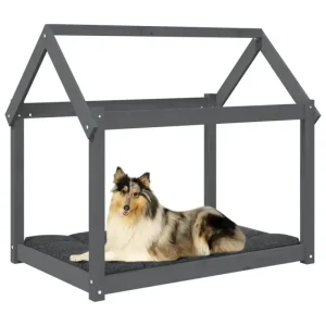 Hundebett Grau 101x70x90 cm Massivholz Kiefer - HaustierPro