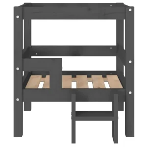 Hundebett Grau 55,5x53,5x60 cm Massivholz Kiefer - HaustierPro