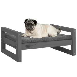 Hundebett Grau 65,5x50,5x28 cm Massivholz Kiefer - HaustierPro