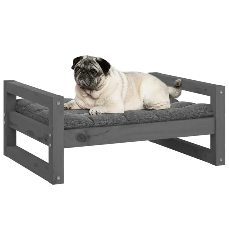 Hundebett Grau 65,5x50,5x28 cm Massivholz Kiefer - HaustierPro