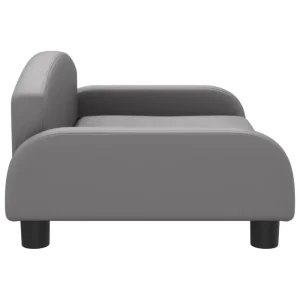 Hundebett Grau 70x45x30 cm Kunstleder - HaustierPro