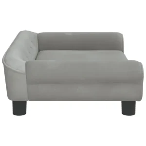 Hundebett Hellgrau 70x48x22 cm Samt - HaustierPro