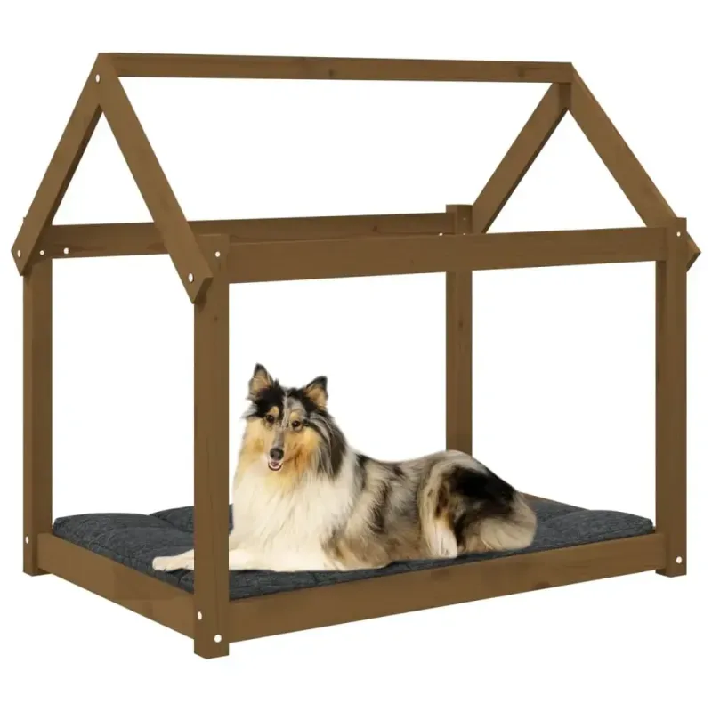 Hundebett Honigbraun 101x70x90 cm Massivholz Kiefer - HaustierPro