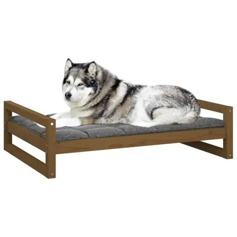 Hundebett Honigbraun 105,5x75,5x28 cm Massivholz Kiefer - HaustierPro