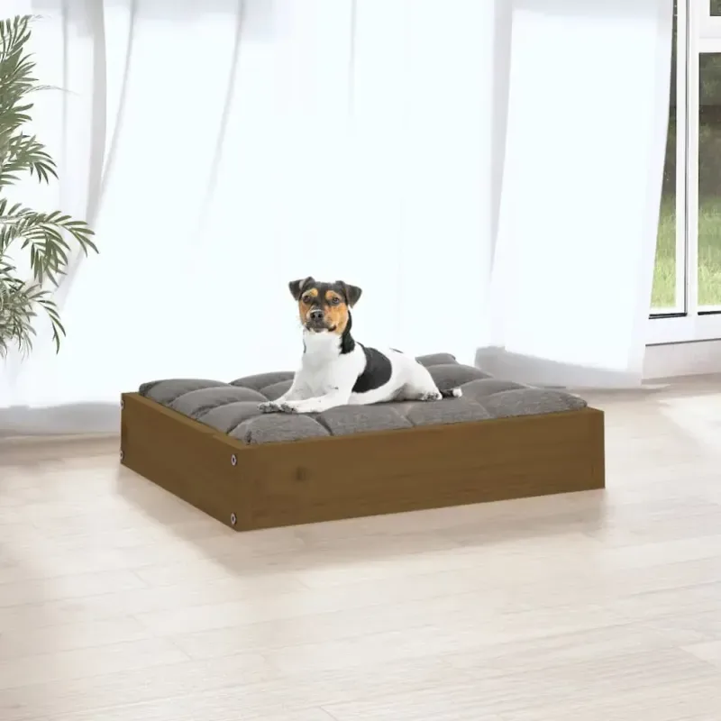 Hundebett Honigbraun 51,5x44x9 cm Massivholz Kiefer - HaustierPro
