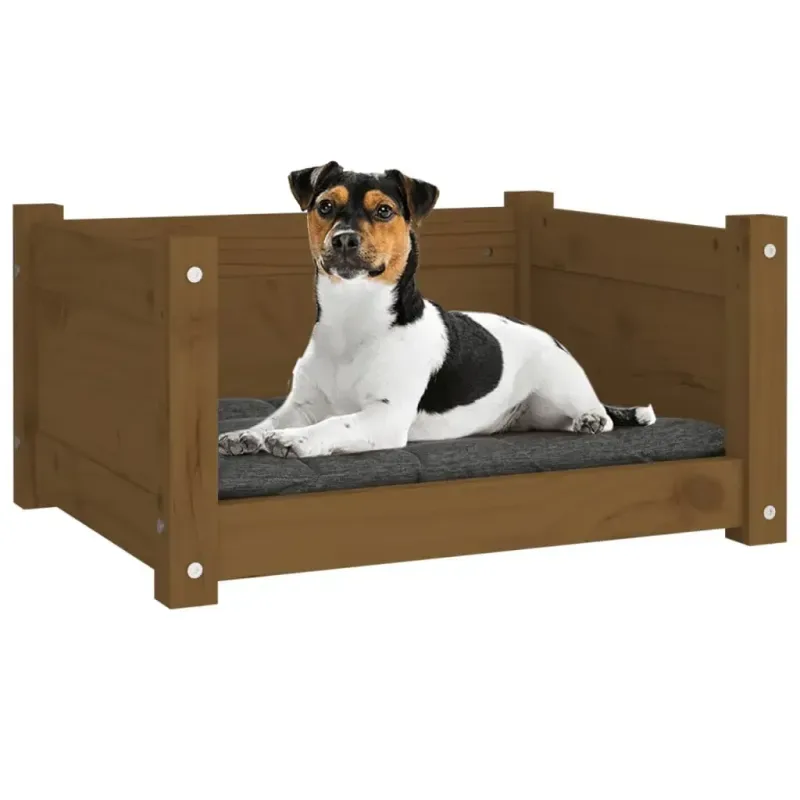 Hundebett Honigbraun 55,5x45,5x28 cm Massivholz Kiefer - HaustierPro