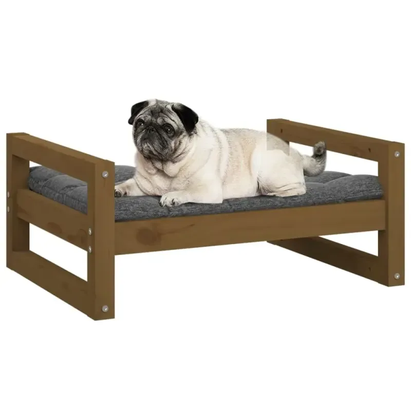 Hundebett Honigbraun 65,5x50,5x28 cm Massivholz Kiefer - HaustierPro