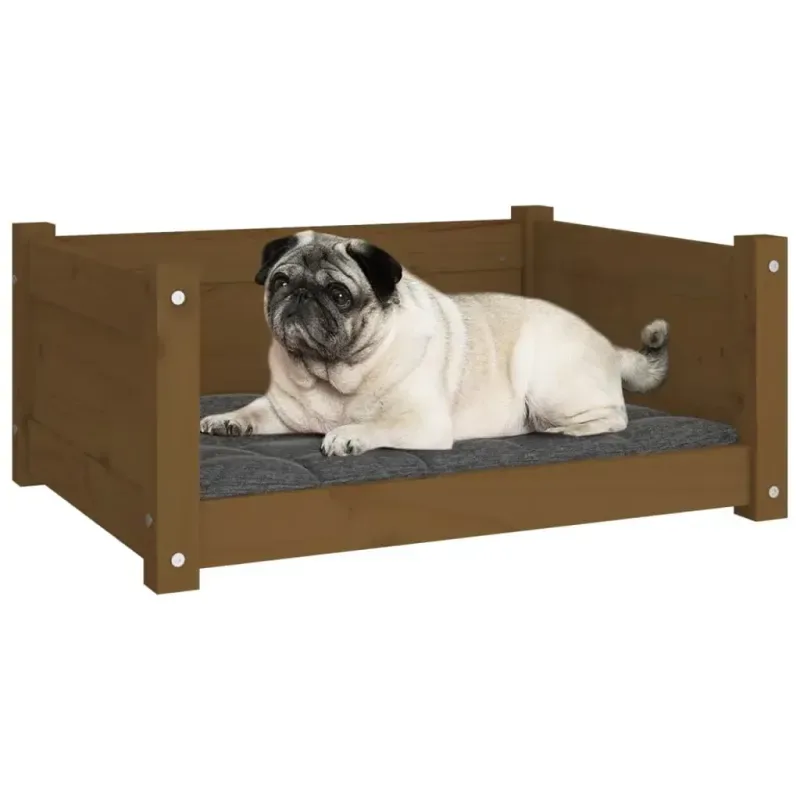 Hundebett Honigbraun 65,5x50,5x28 cm Massivholz Kiefer - HaustierPro