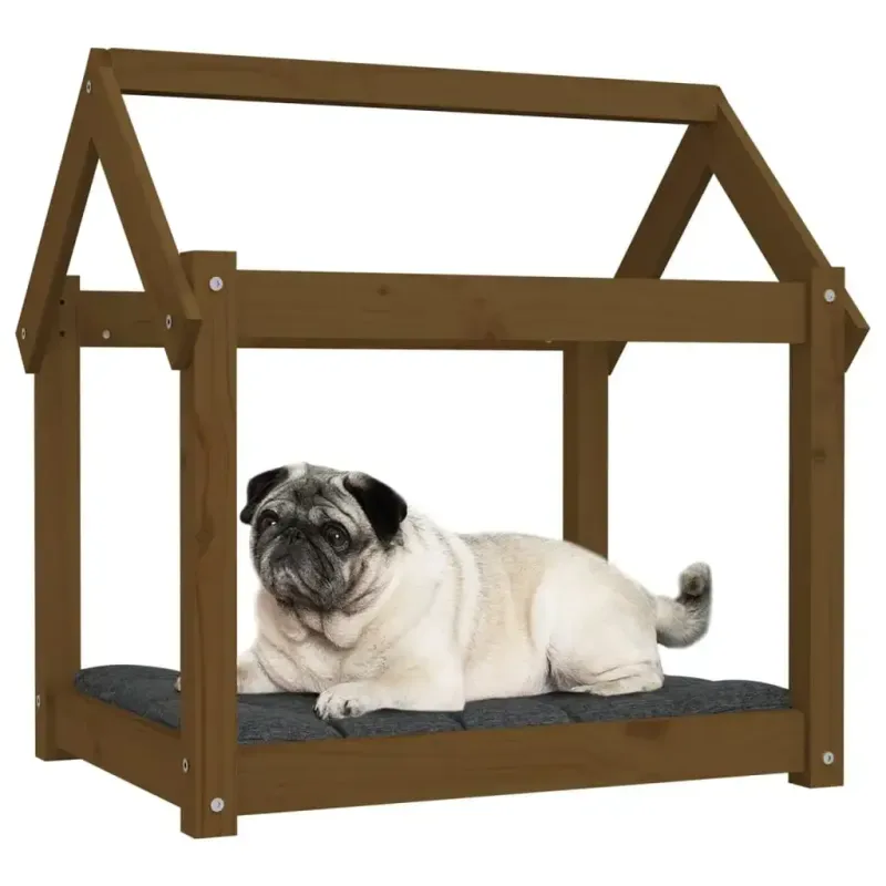 Hundebett Honigbraun 71x55x70 cm Massivholz Kiefer - HaustierPro